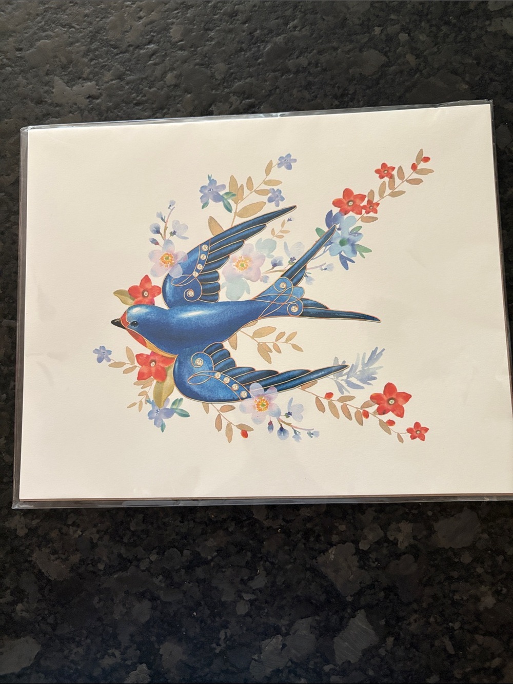 Hallmark Blue Bird with Floral Accents Wall Art